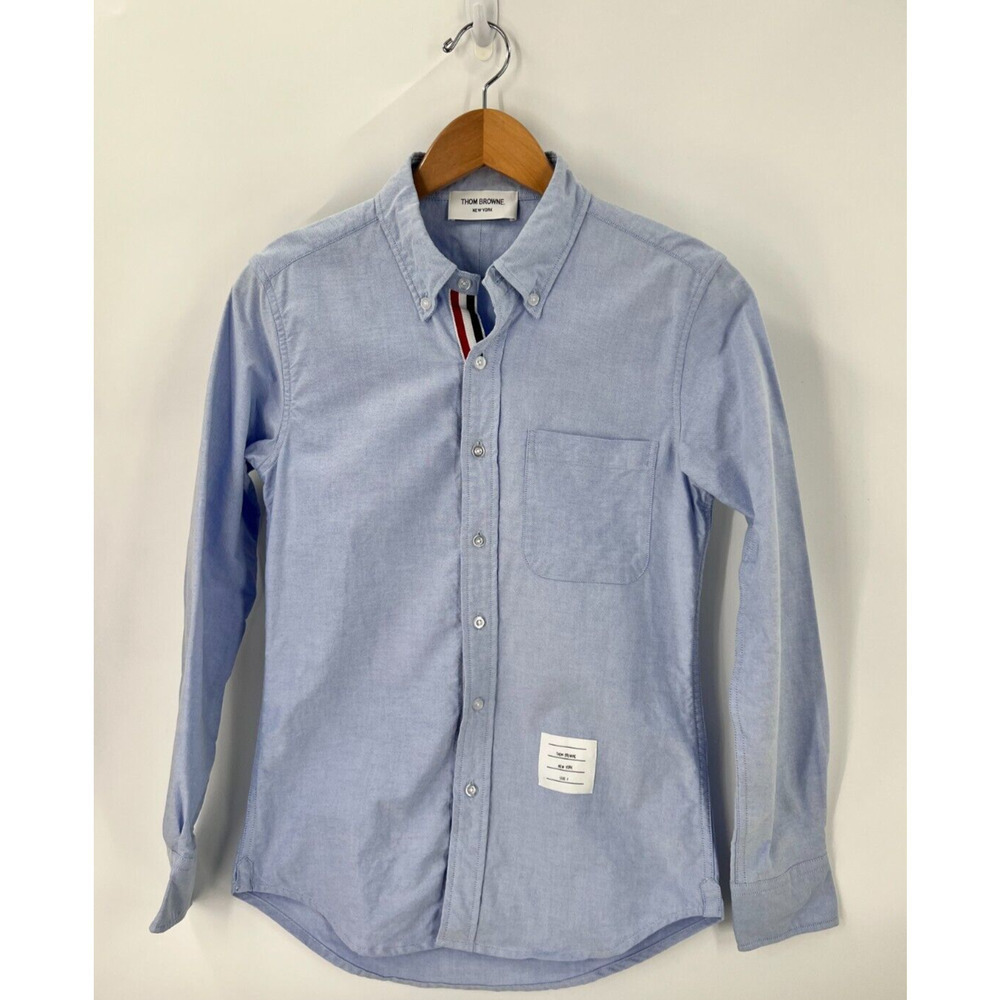 Thom Browne Blue Oxford Button Down Grosgrain Placket Men's Size 1 $425